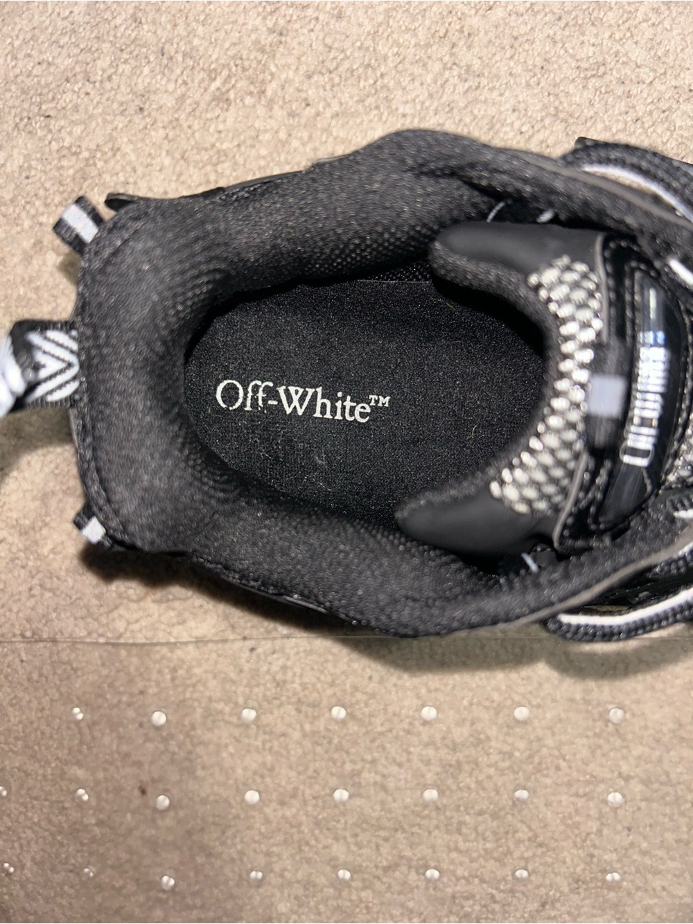 Offwhite Be Right Back Size 8 Black  Athletic Sneakers - Casual Running Shoes - Picture 5 of 7
